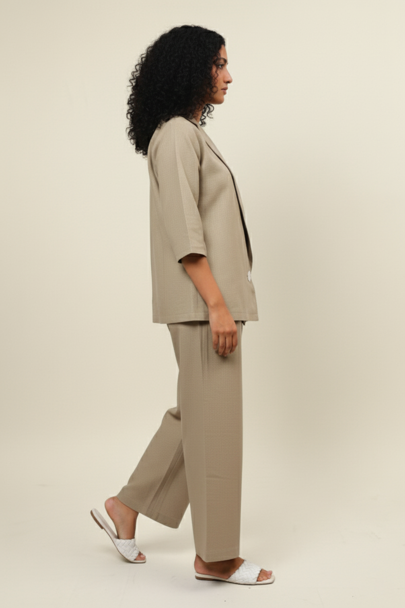 Stright Fit Olive Green Linen Pant for Women