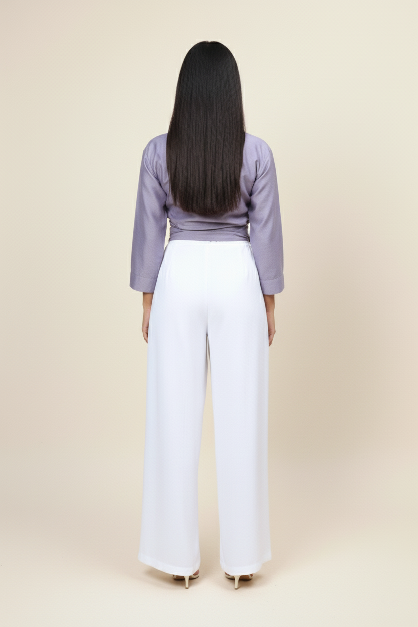 Lavender Wrapped Around Crop Top for Women – Women's Formal Tops