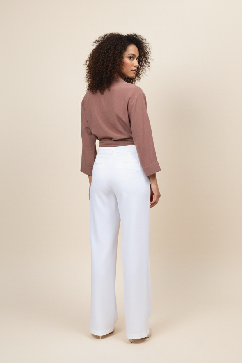 Rust Wrapped Around Crop Top for Women – Women's Formal Tops