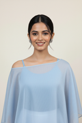 Chiffon Tops for Women  Grey Kaftan Style – Elegant & Breezy with Inner