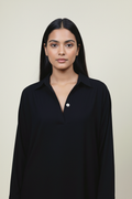 Black Up Down Long Top for Women – Oversized Style