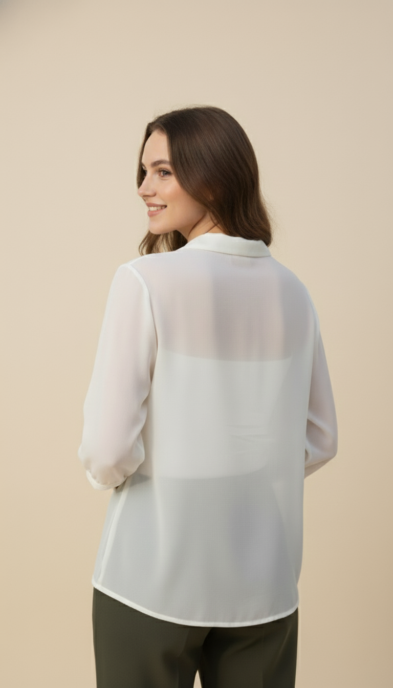 Cream Organza Overcoat for Women  Stylish Over Jacket with Inne