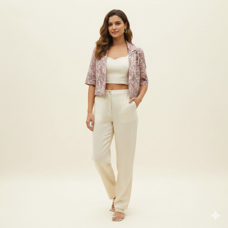 3 pic Organic Cotton Short Coat Co-ord Set
