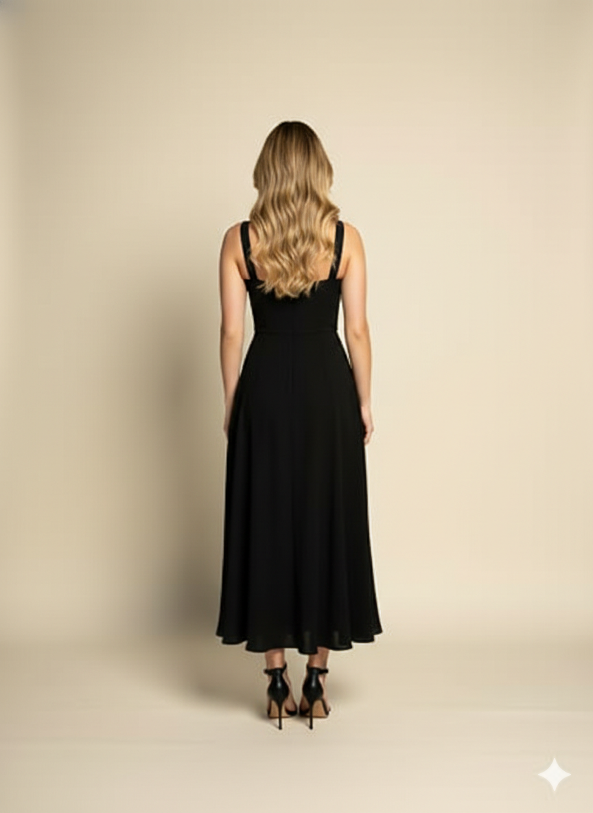 Crepe Black Long One PIc