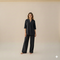 Black Linen Cotton Co-ord Set
