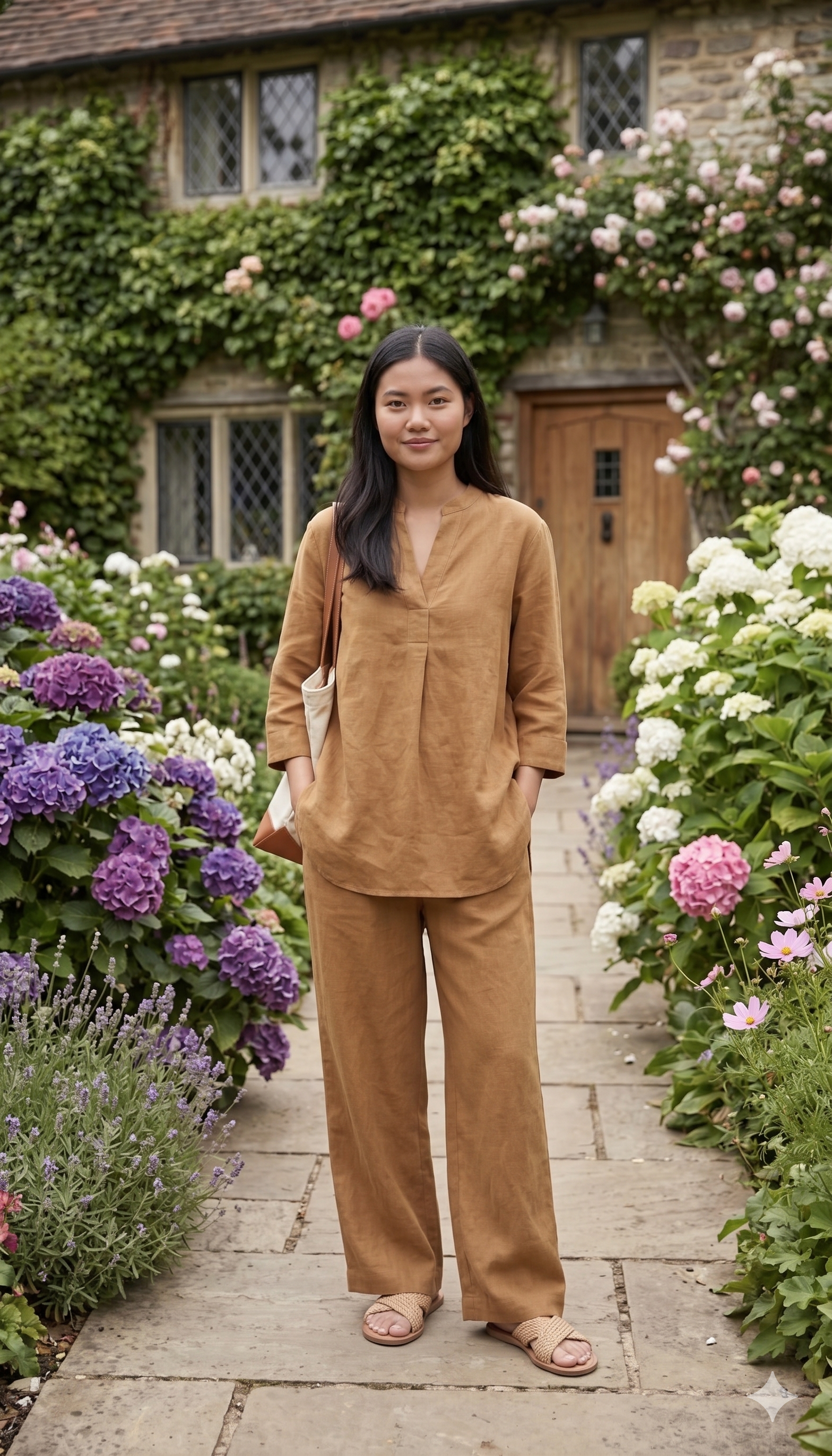 Camel Brown Linen Cotton Co-ord Set
