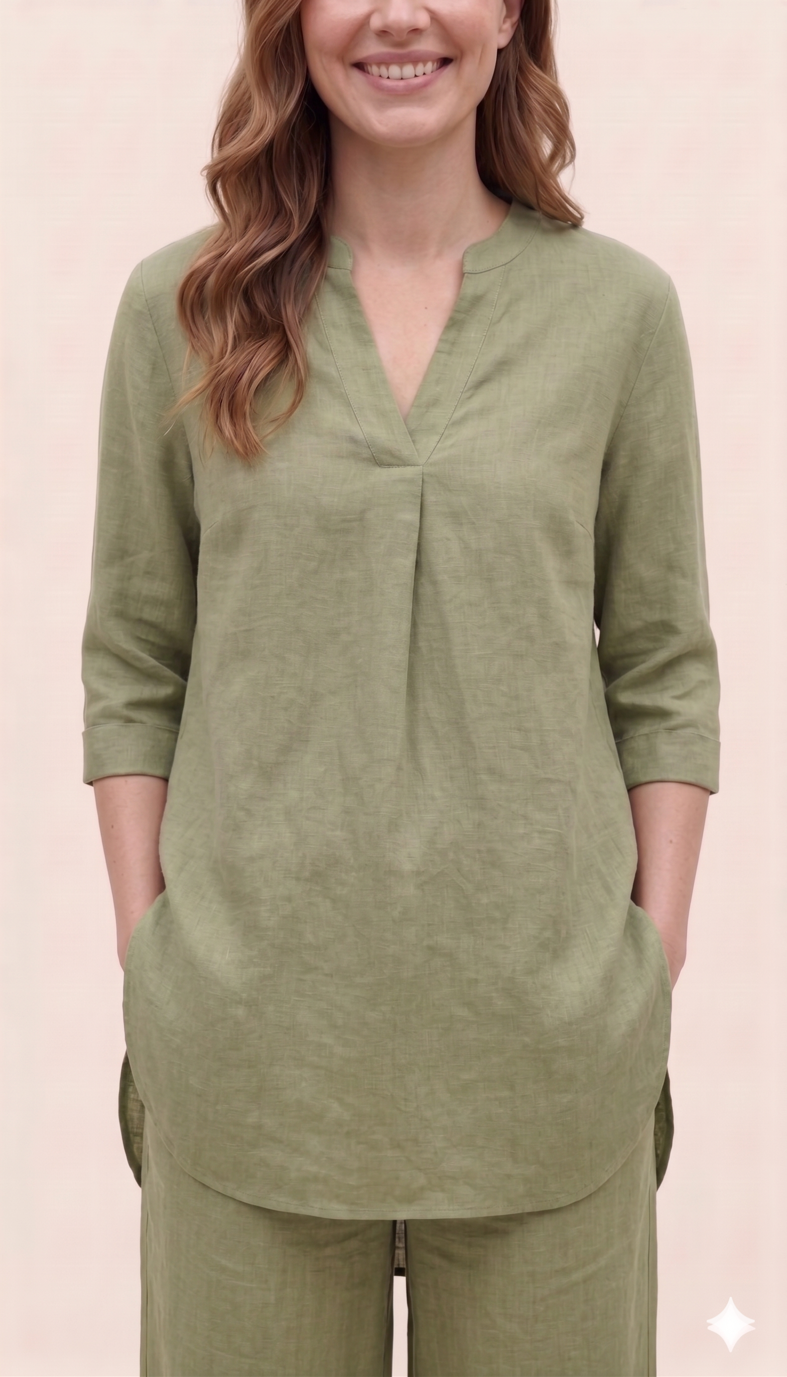 Olive Green Linen Cotton Co-ord Set