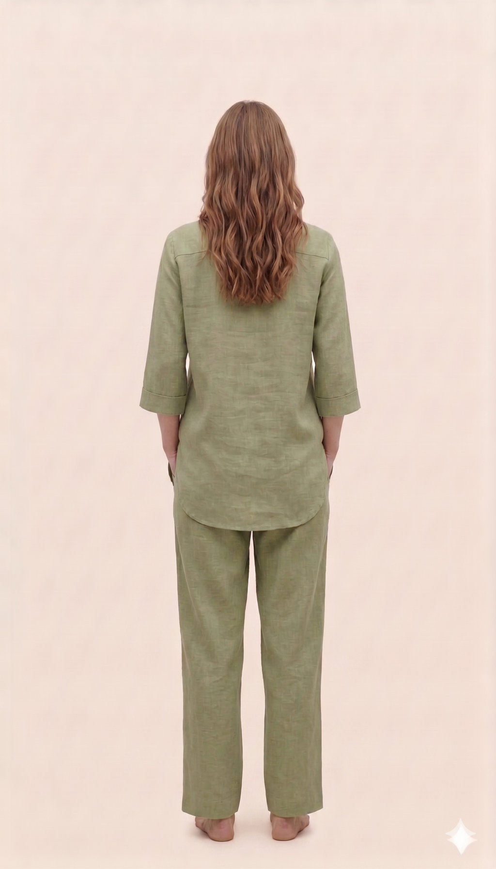 Olive Green Linen Cotton Co-ord Set