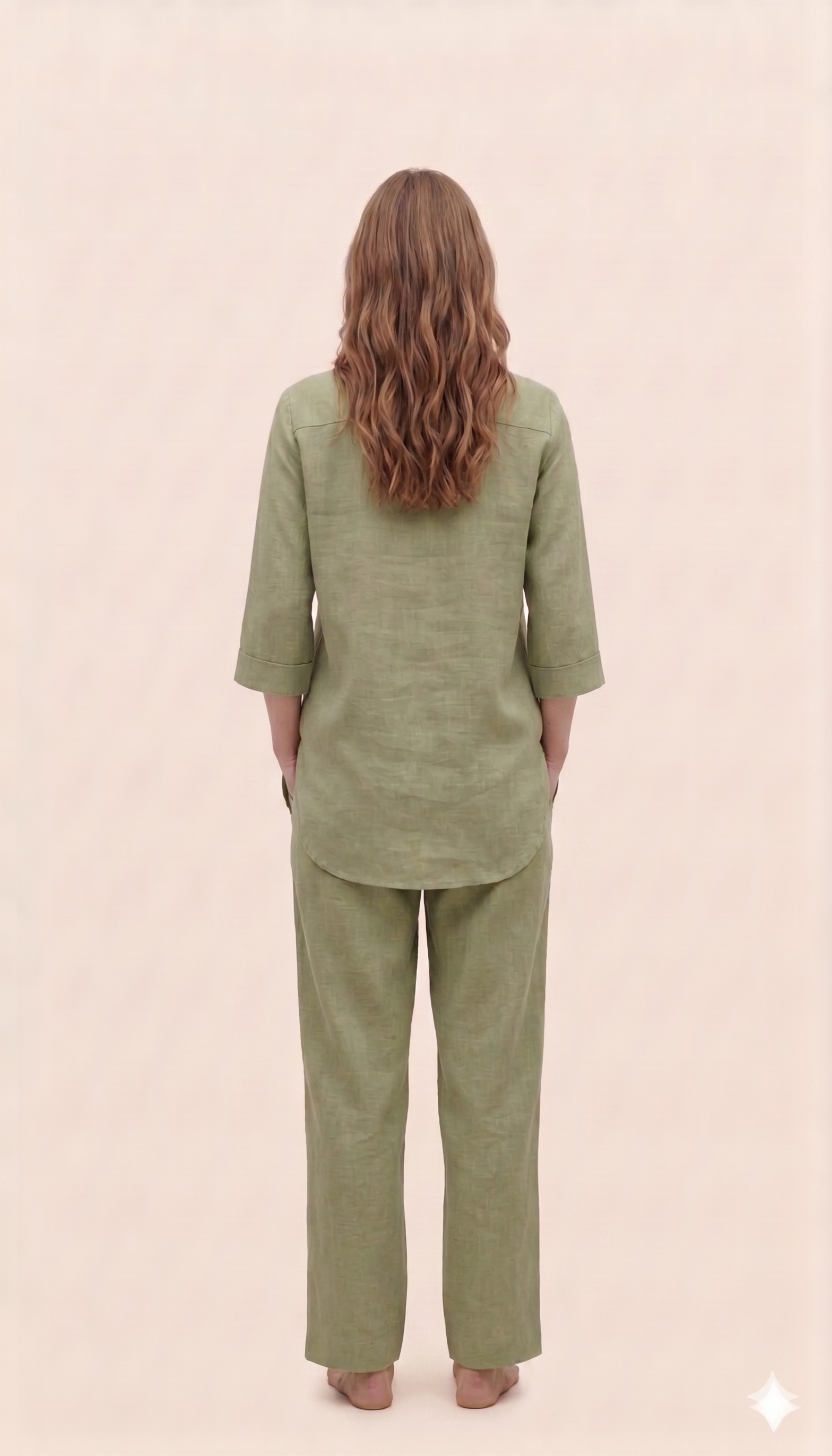 Olive Green Linen Cotton Co-ord Set