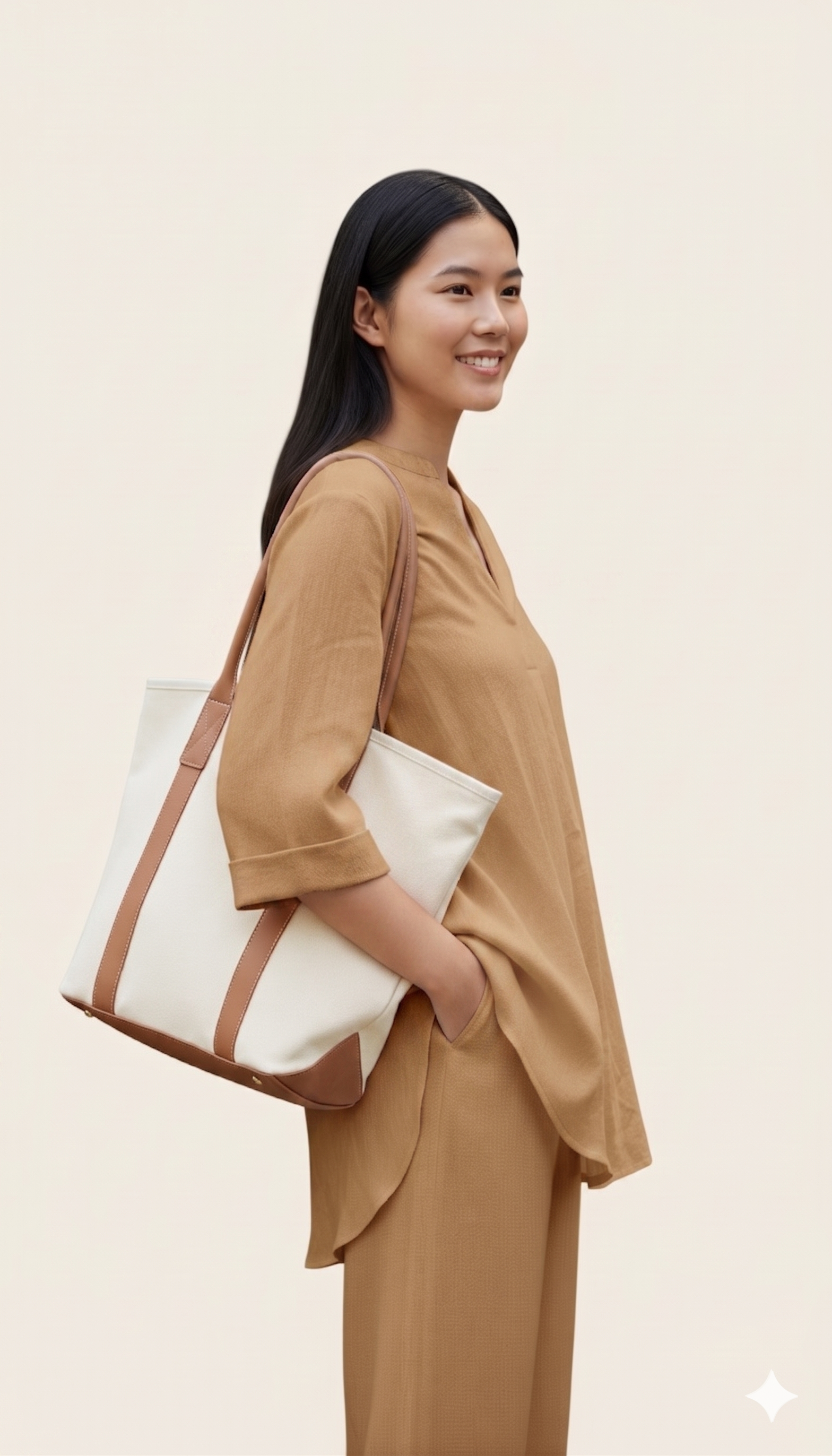 Camel Brown Linen Cotton Co-ord Set