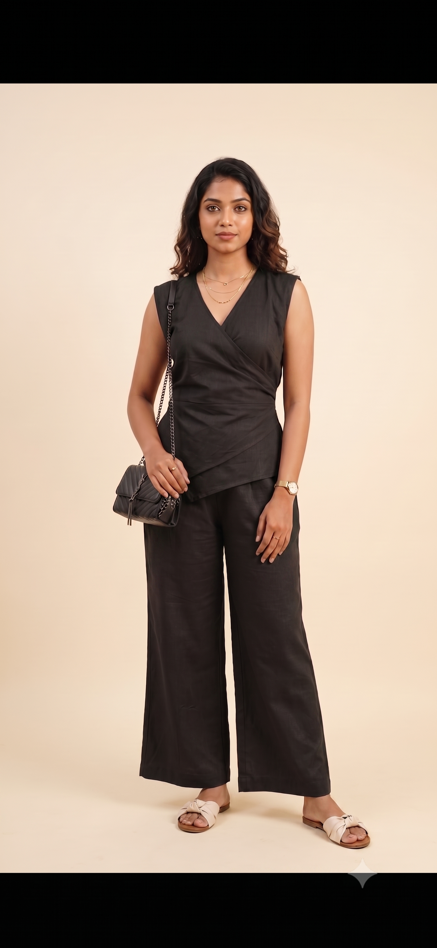 Black Linen office Co-ord Set