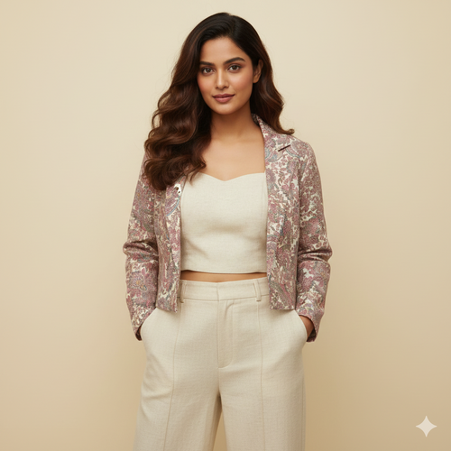 3 pic Organic Cotton Short Coat Co-ord Set