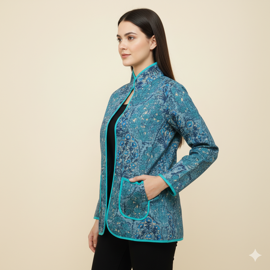 Peacock Blue Warm Jacket