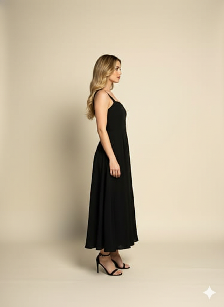 Crepe Black Long One PIc