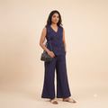 Blue Linen office Co-ord Set