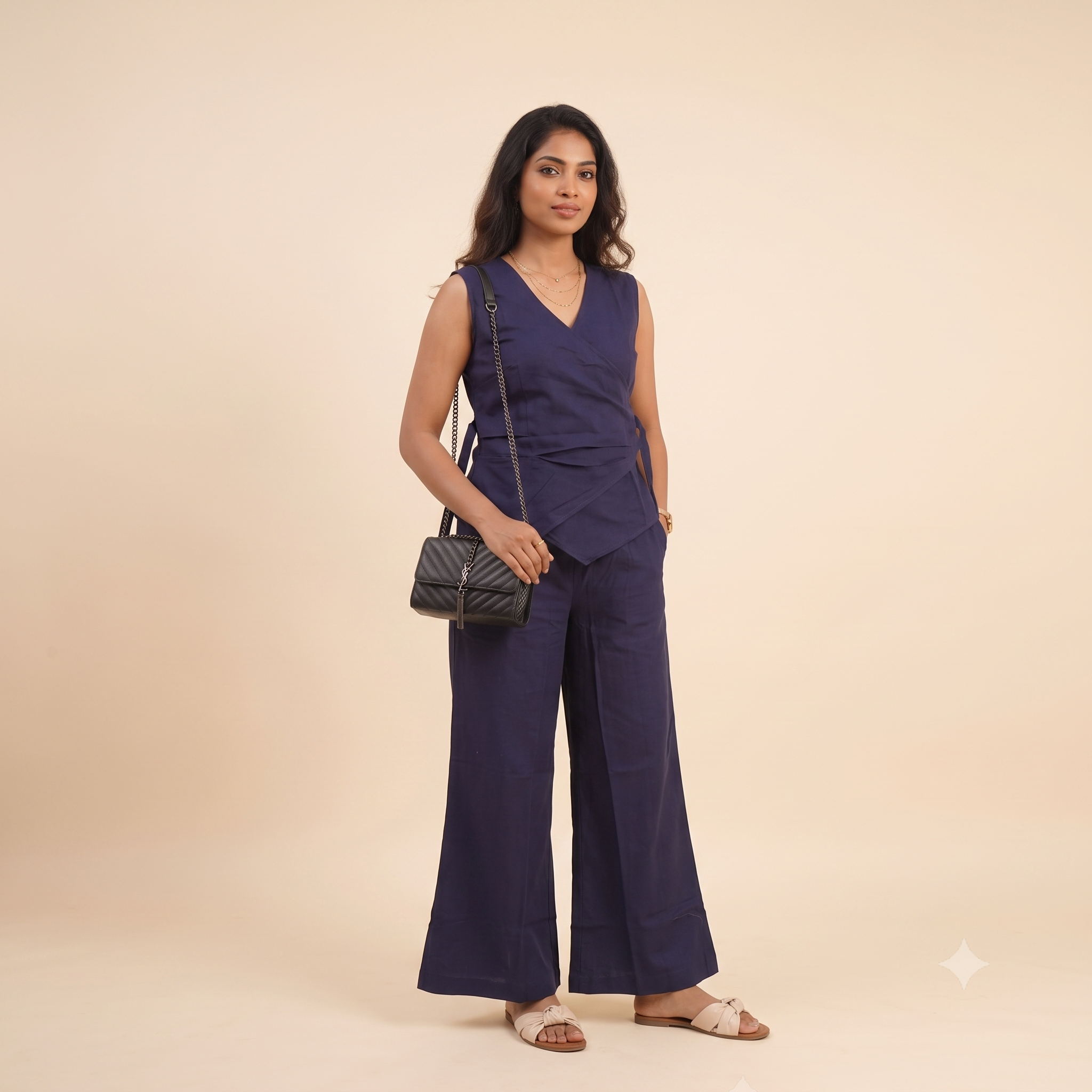 Blue Linen office Co-ord Set