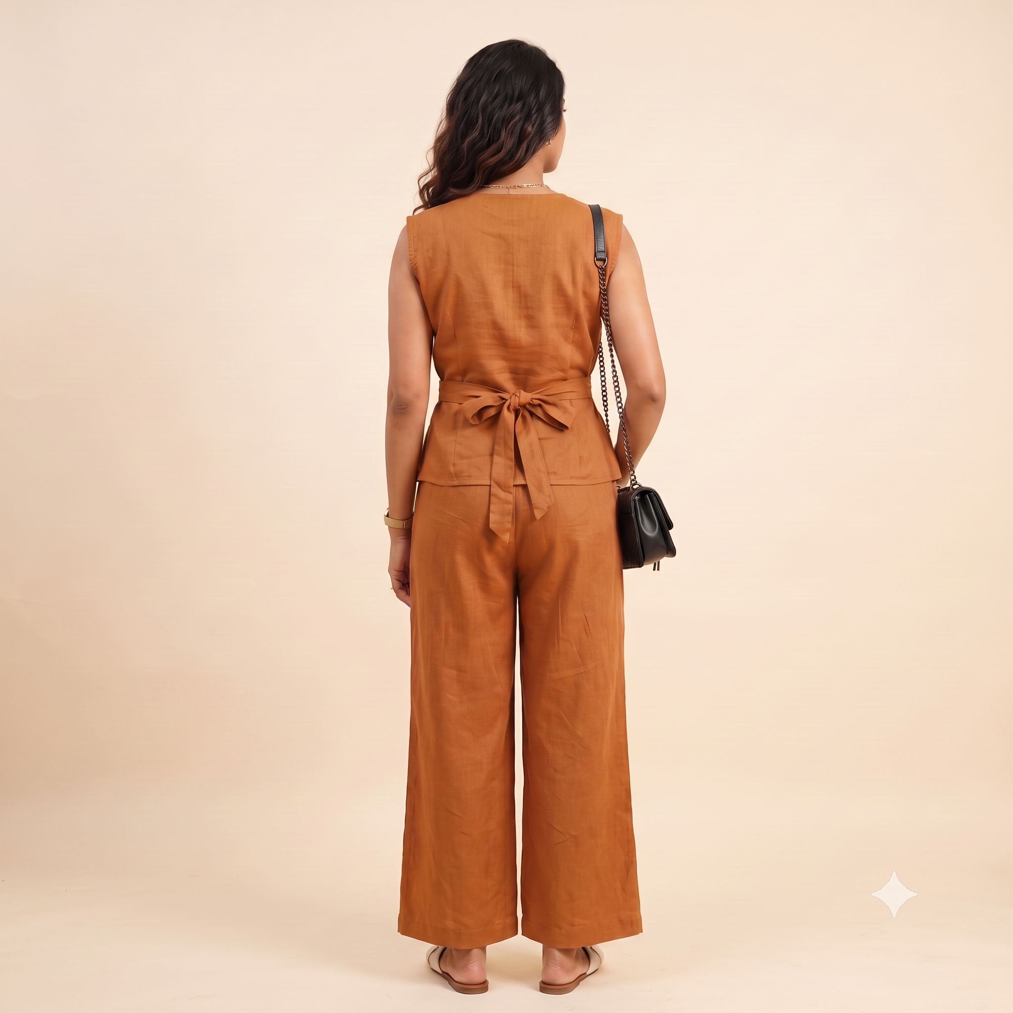Golden Sand Linen office Co-ord Set
