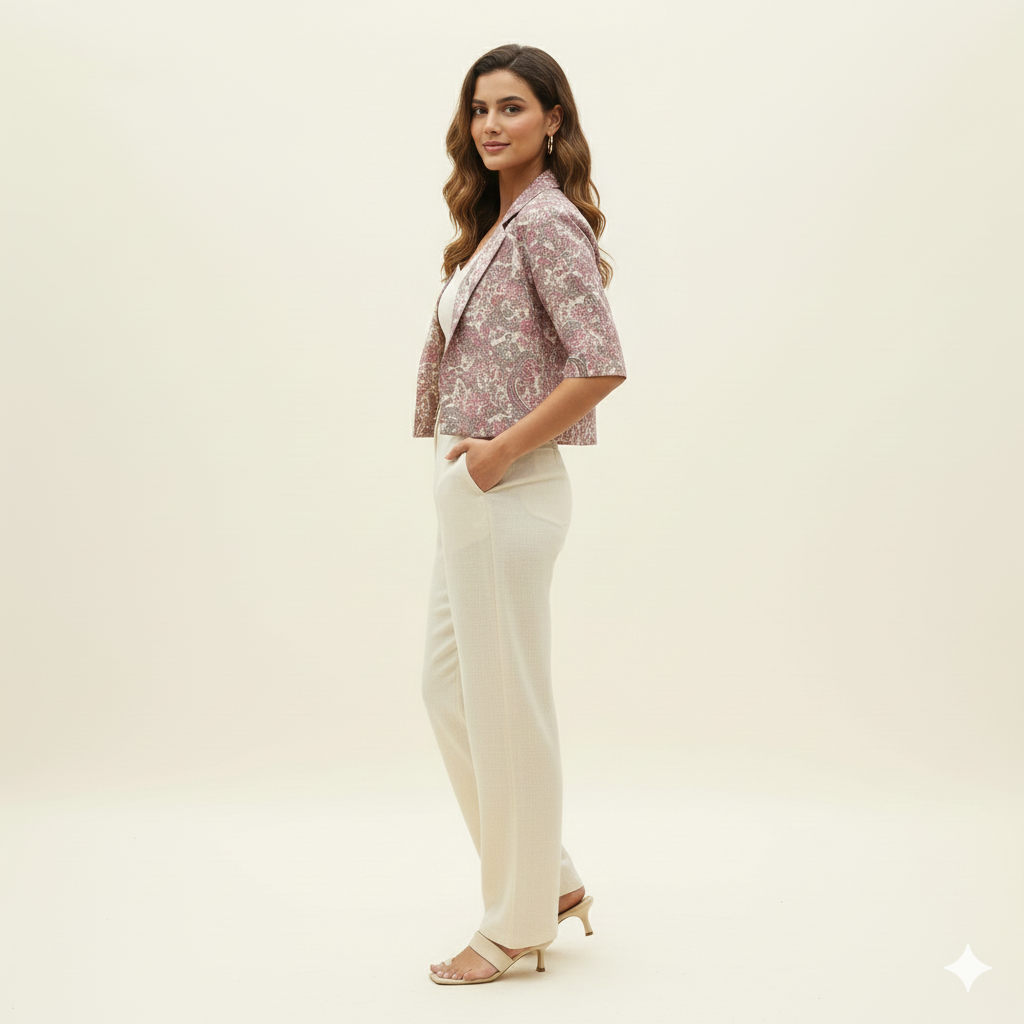 3 pic Organic Cotton Short Coat Co-ord Set