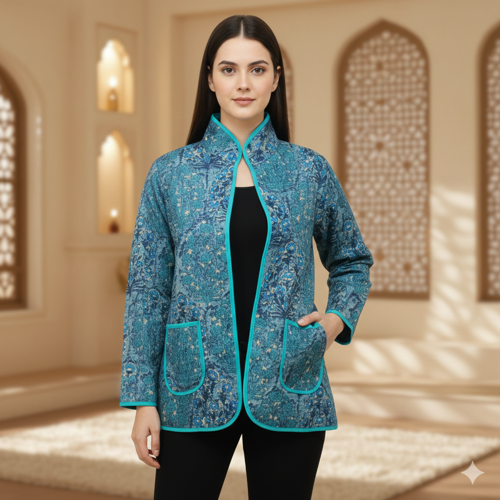 Peacock Blue Warm Jacket
