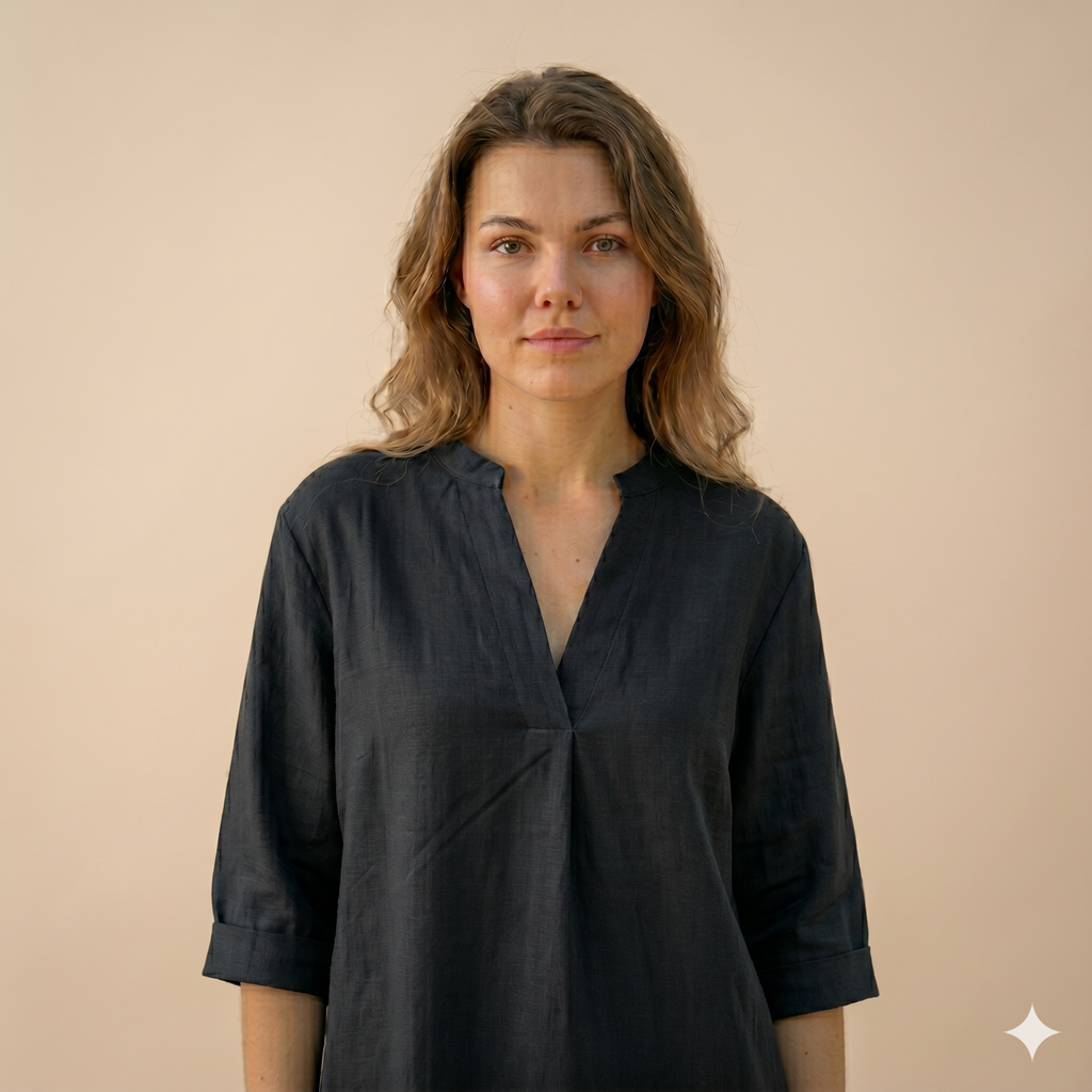 Black Linen Cotton Co-ord Set