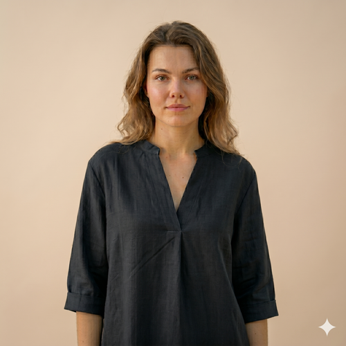 Black Linen Cotton Co-ord Set