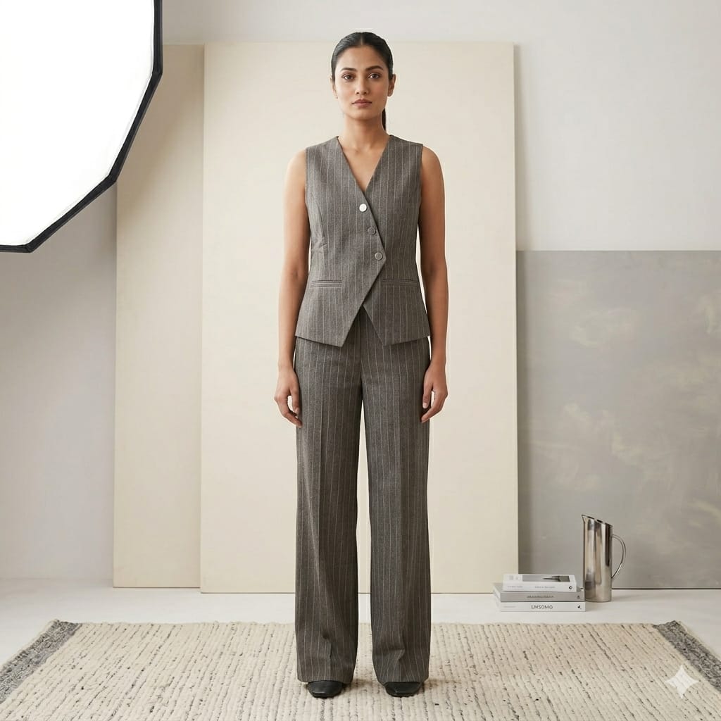 Brown Power Line Pinstripe Set