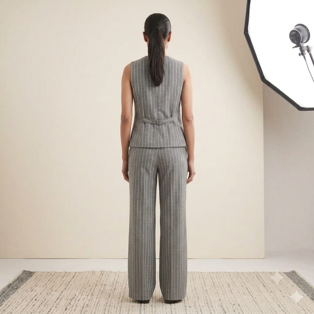 Grey Power Line Pinstripe Set