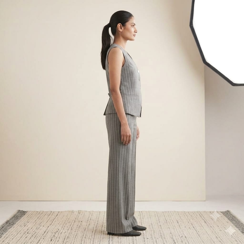 Grey Power Line Pinstripe Set